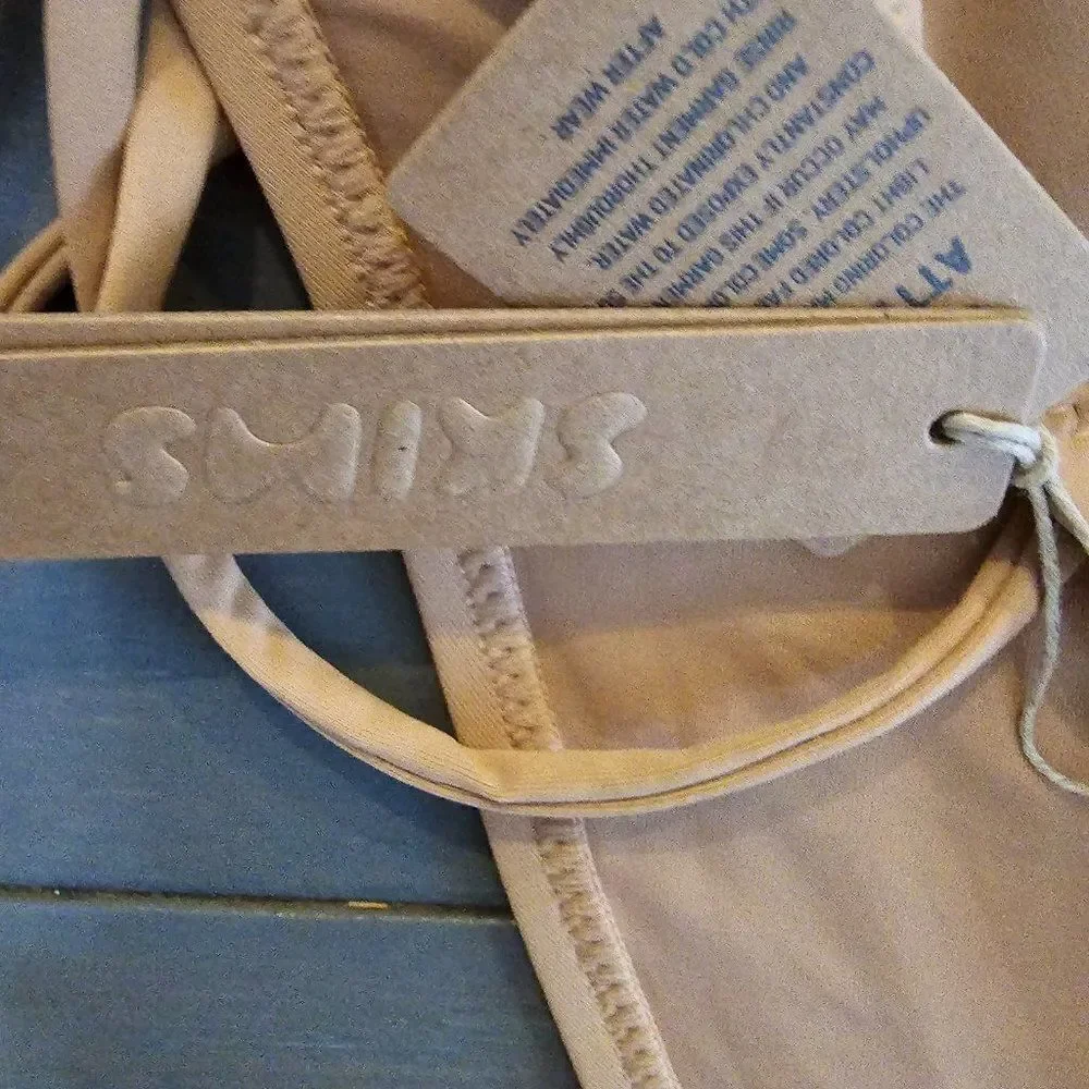 SKIMS Women's Ochre Signature Swim Lace Up Halter Monokini Size Large